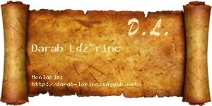 Darab Lőrinc névjegykártya